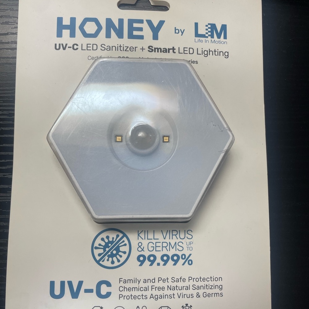 HONEY by L&M UV-C LED Sanitizer - White Hex Night Light